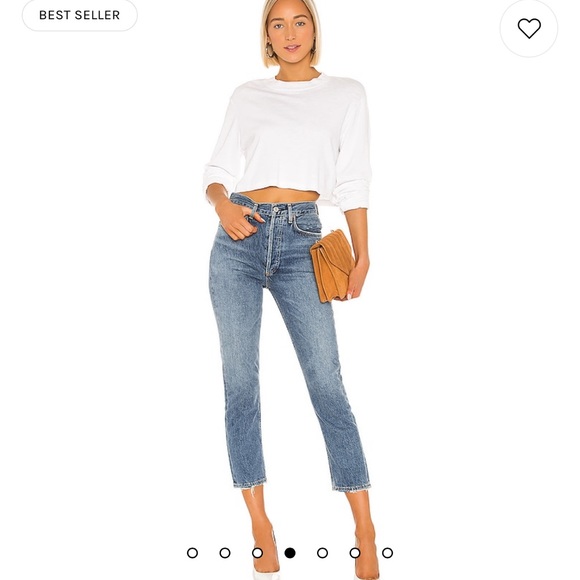 Agolde Riley High Rise Straight Crop in Frequency 23 - Picture 1 of 7